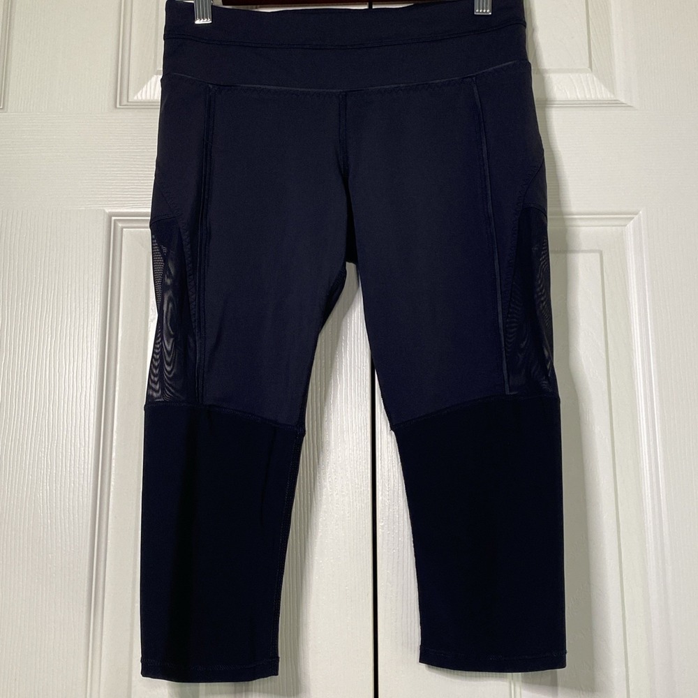 Lululemon Leggings Womens 6 Black running Activewear training mesh panel